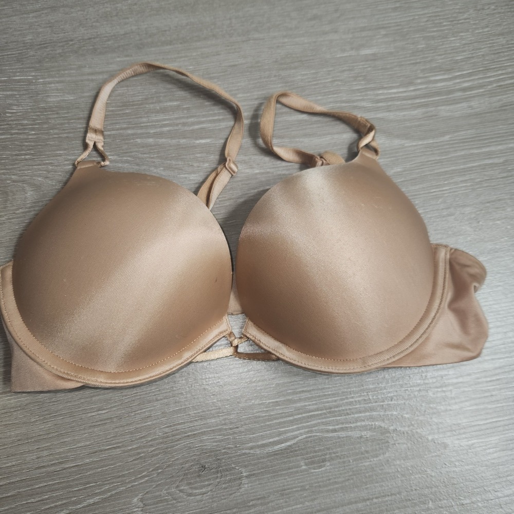Victoria's Secret Miraculous Plunge Padded Push-up Bra Nude/cream Women's 34B